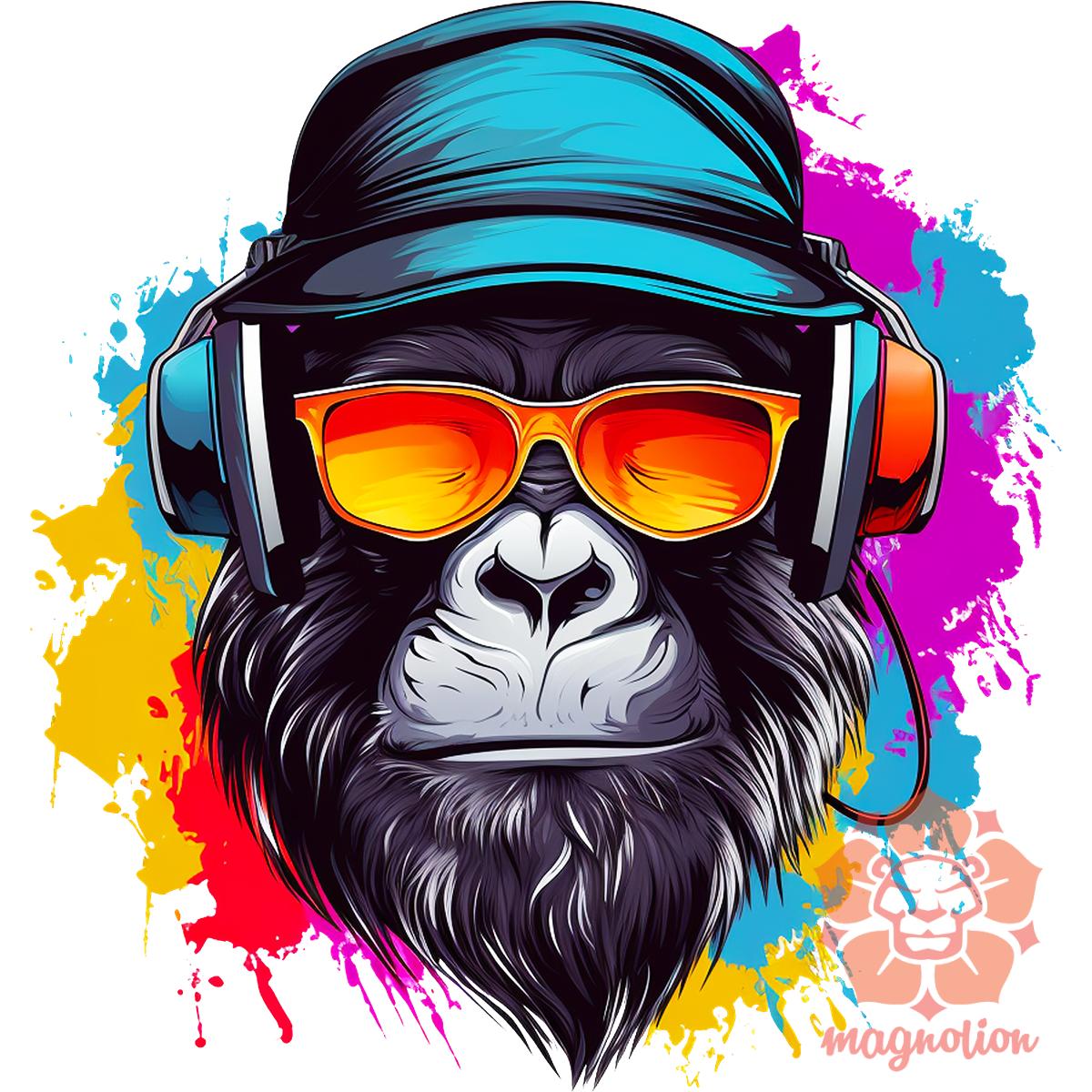 Gorilla zenét hallgat v3 egyedi  pulóver 