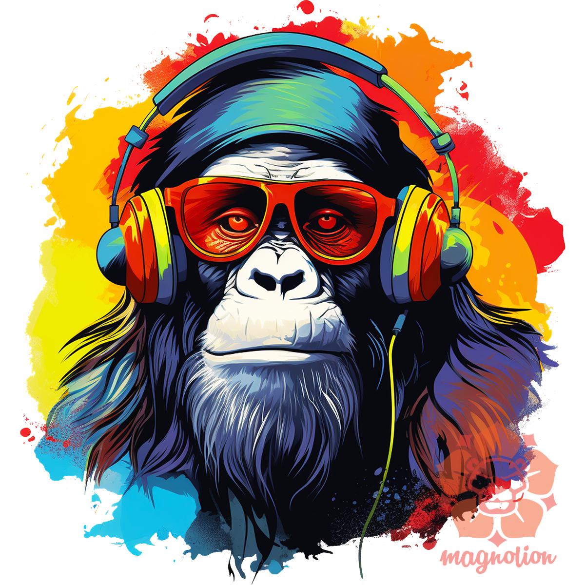 Gorilla zenét hallgat v8 egyedi  pulóver 