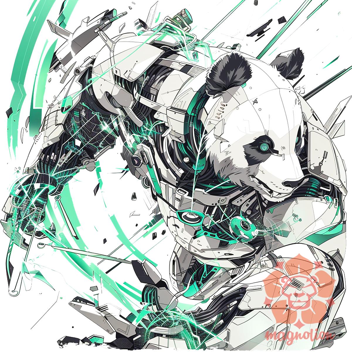 Kiborg panda v9 egyedi  pulóver 