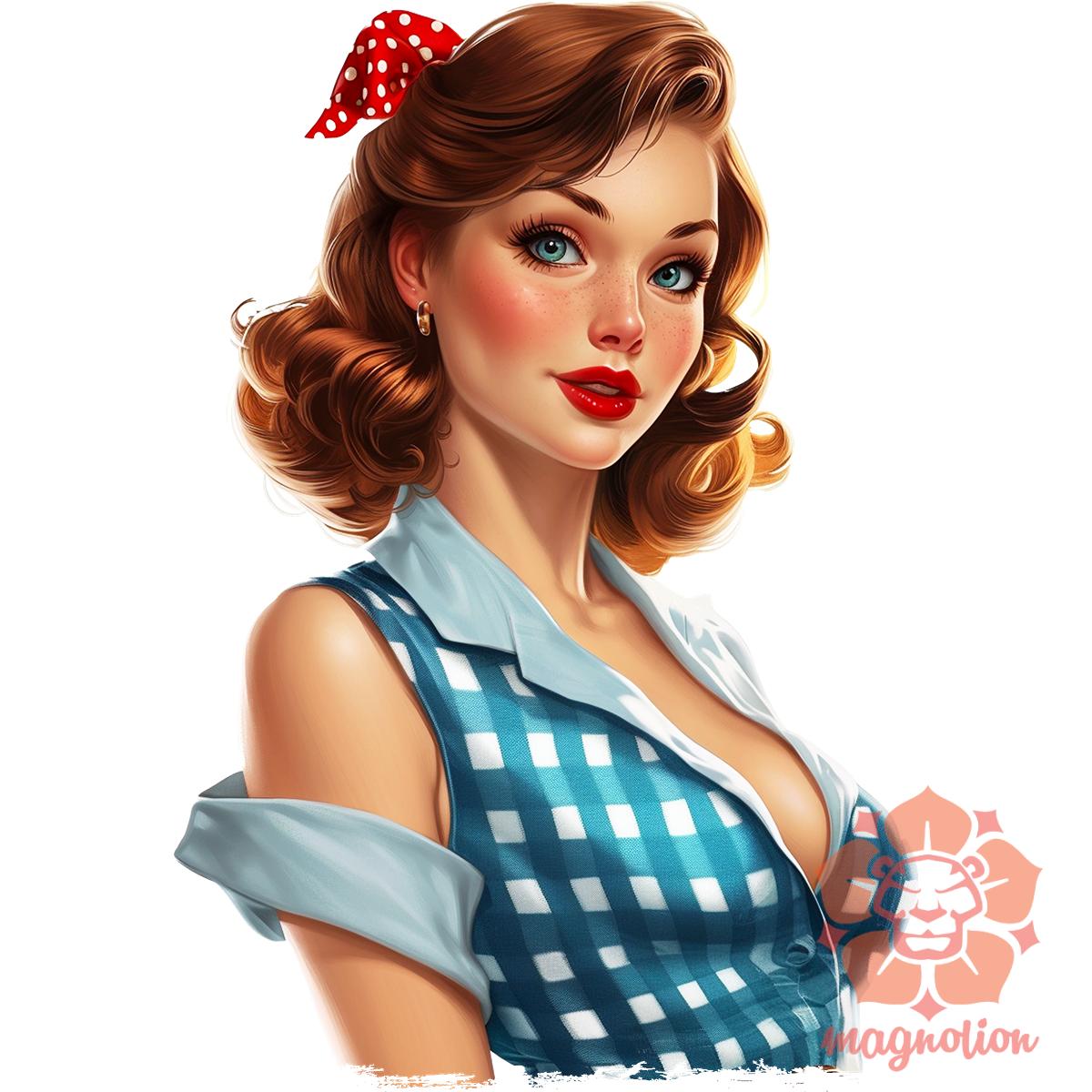 Pin-up girl portré v12 egyedi  pulóver 