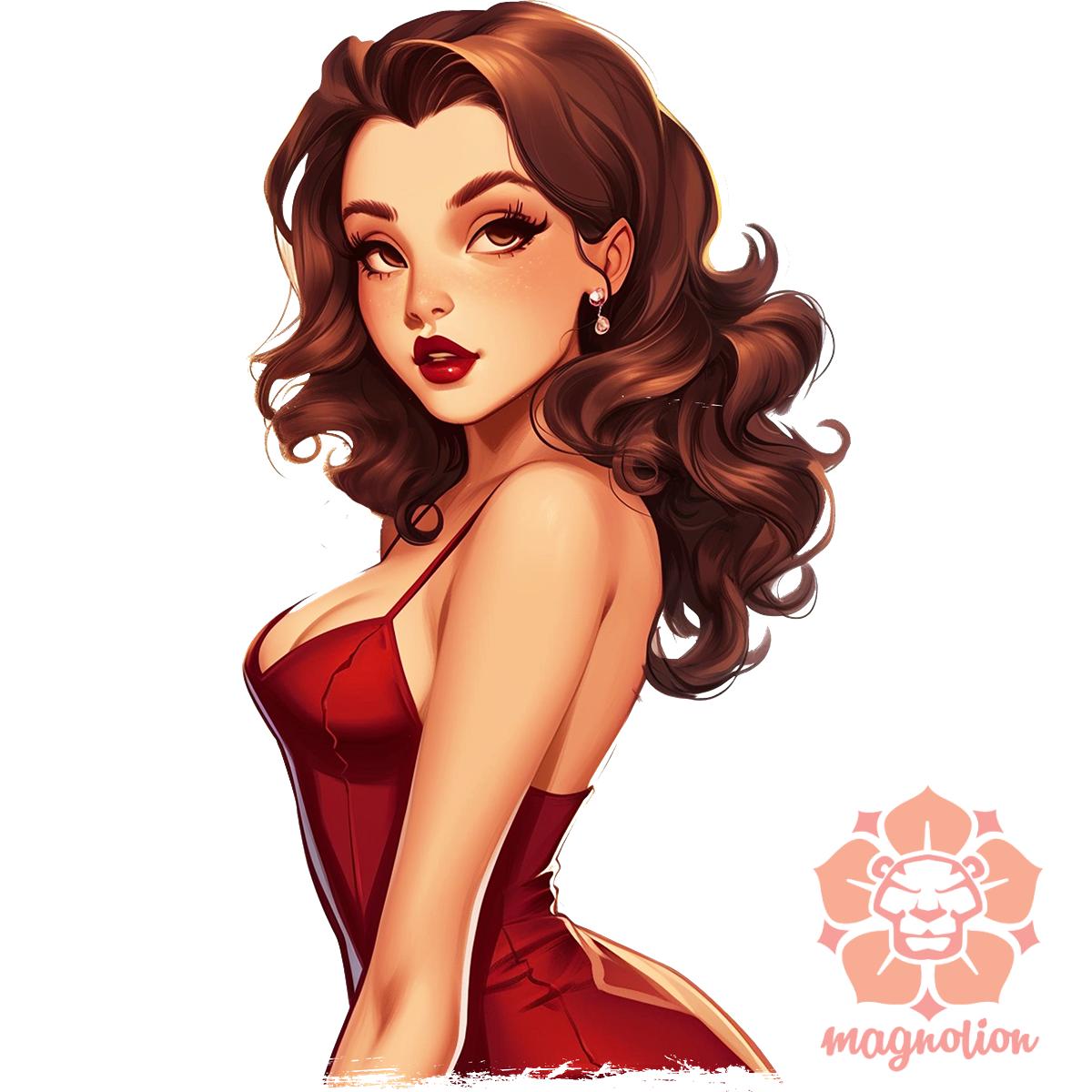 Pin-up girl portré v2 egyedi  pulóver 