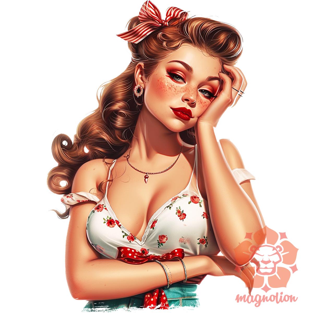 Pin-up girl portré v5 egyedi  pulóver 