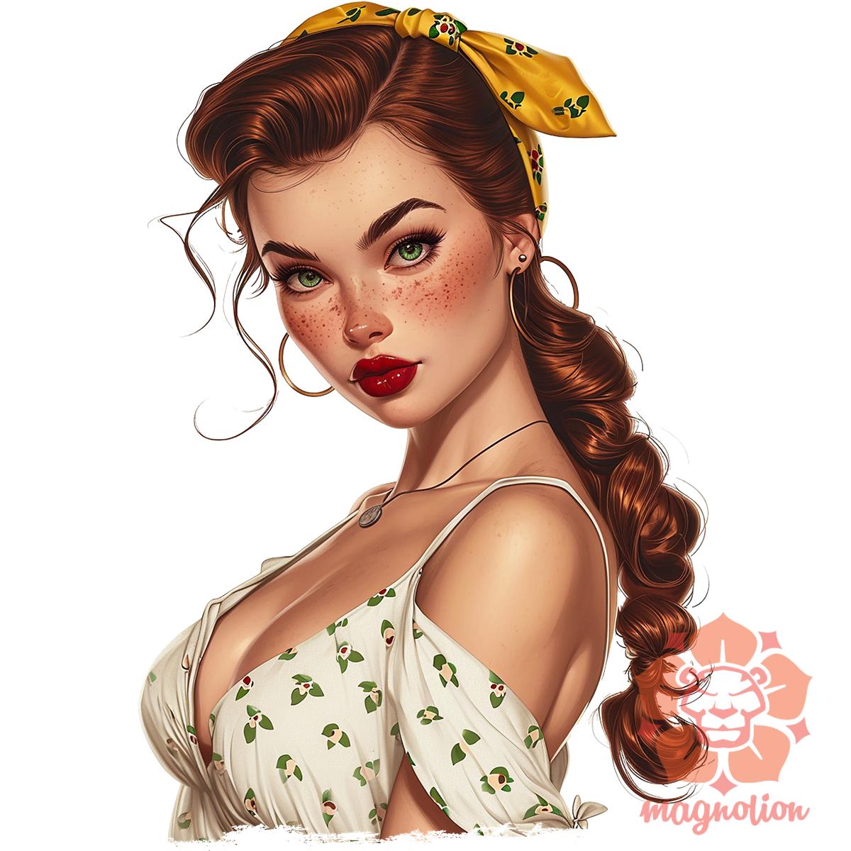 Pin-up girl portré v7 egyedi  pulóver 