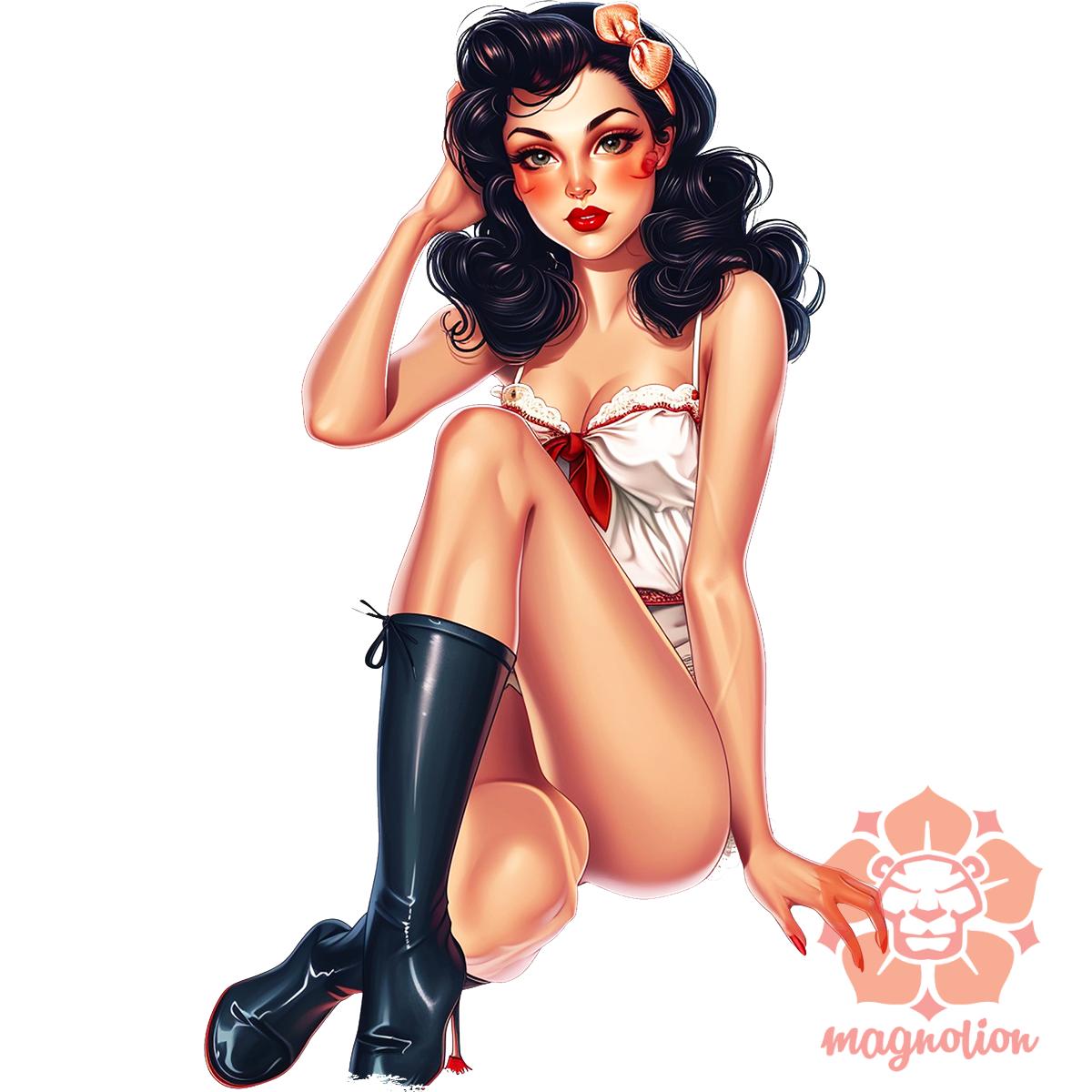 Pin-up girl v19 egyedi  pulóver 