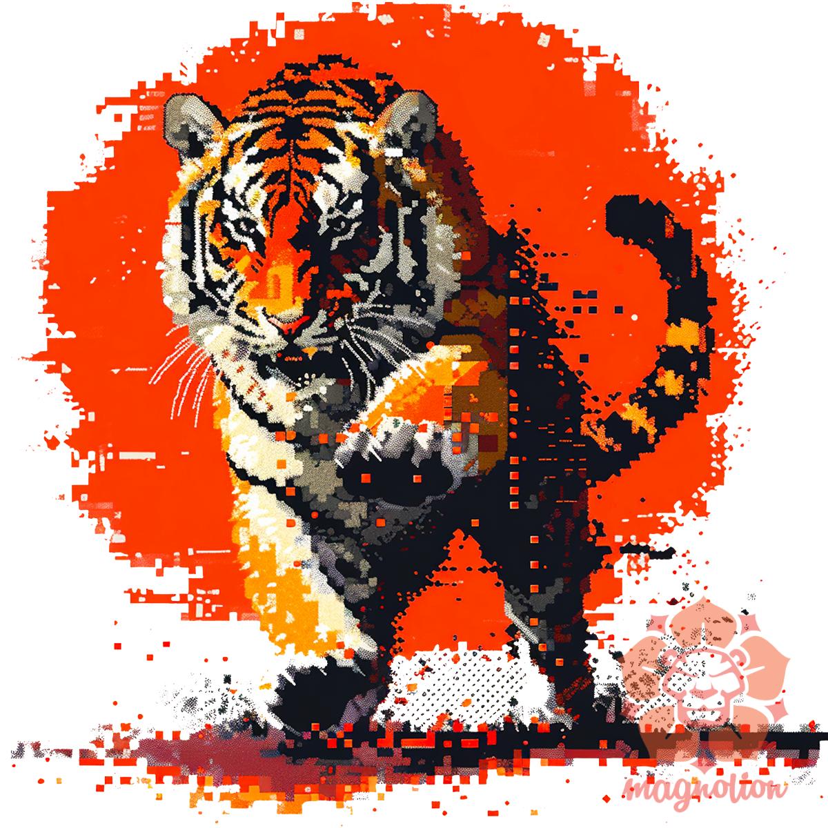 Pixelart kung fu tigris v2 egyedi  pulóver 