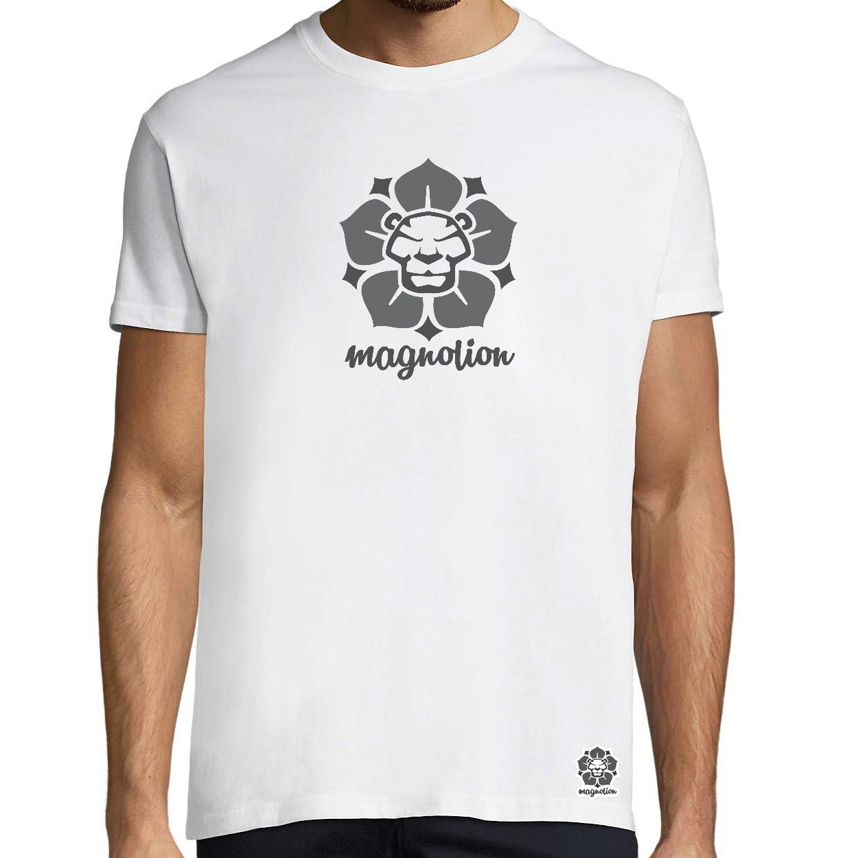 Magnolion szürke egyedi póló 