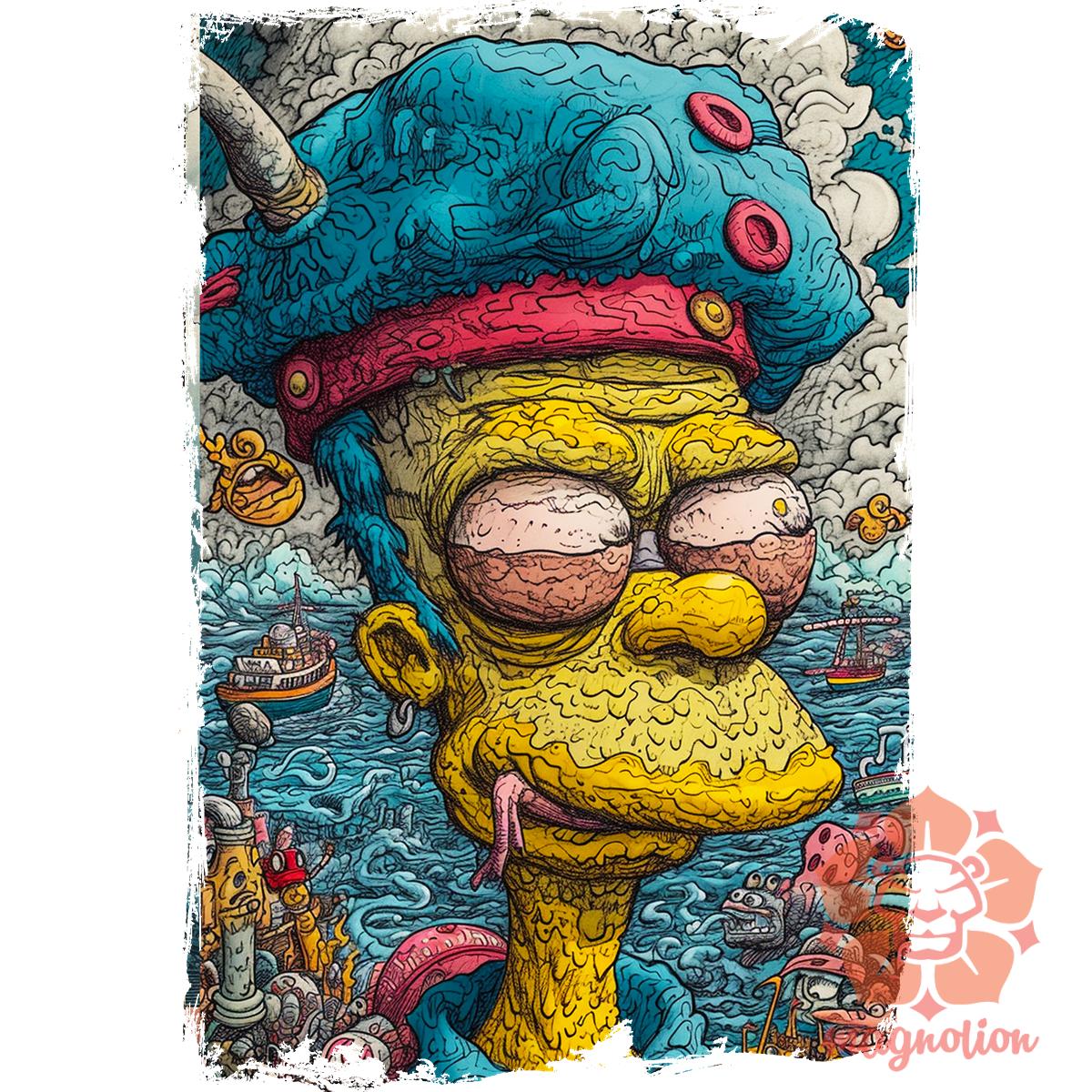 Homér fanart v4 egyedi póló 
