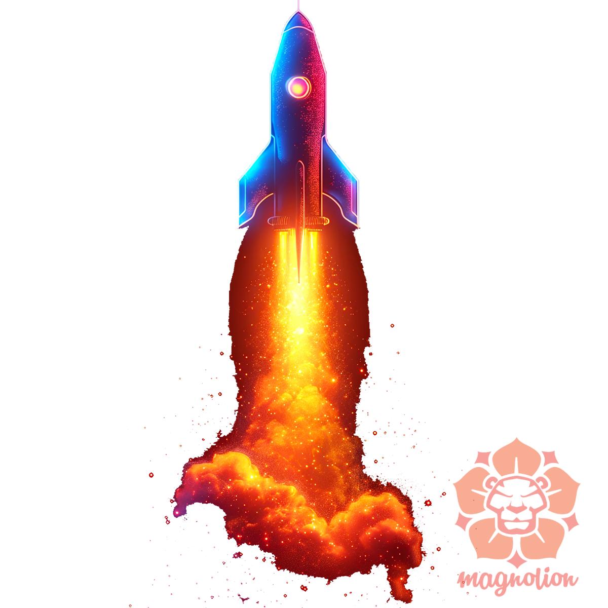 neon rakéta kilövés v12 egyedi póló 