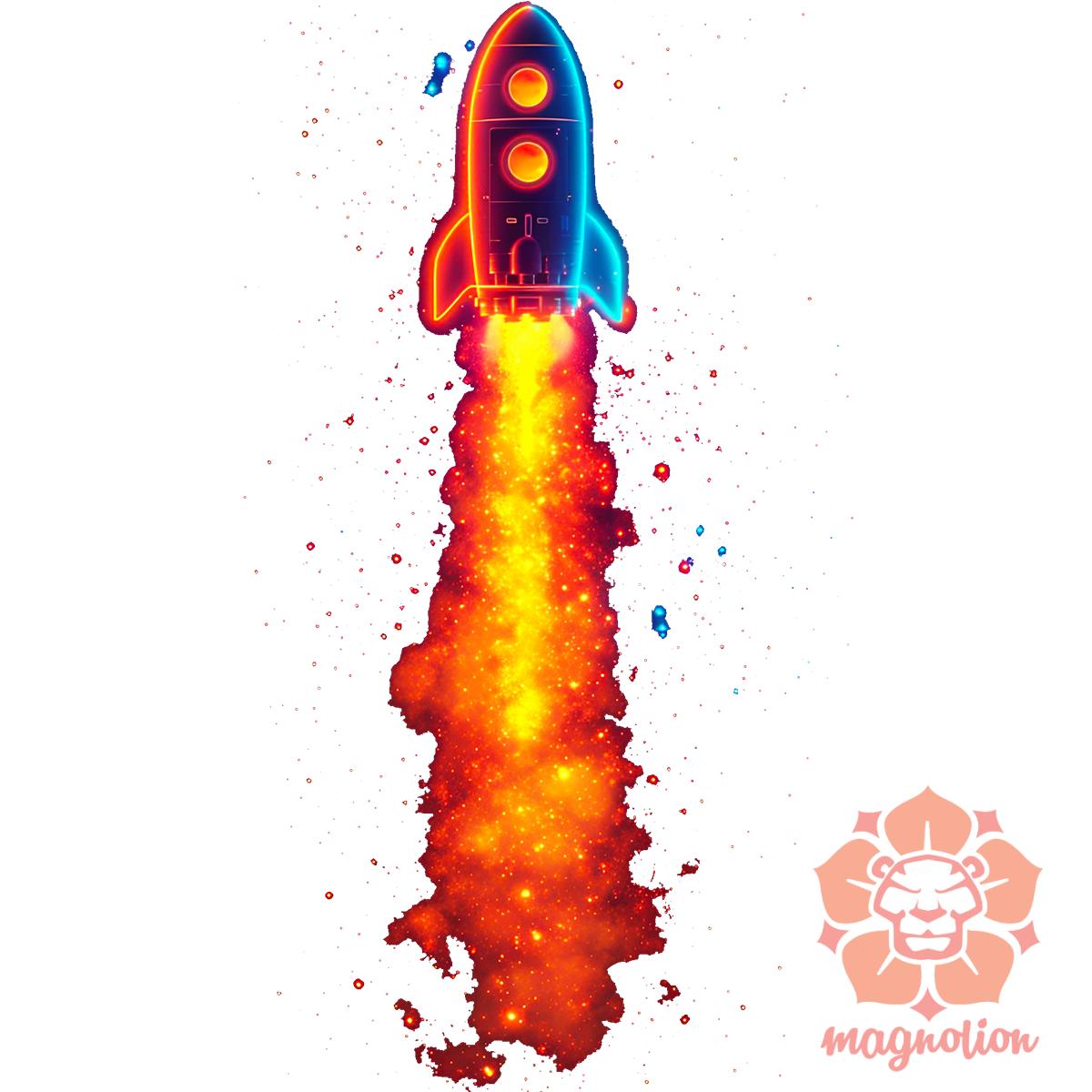 neon rakéta kilövés v16 egyedi póló 