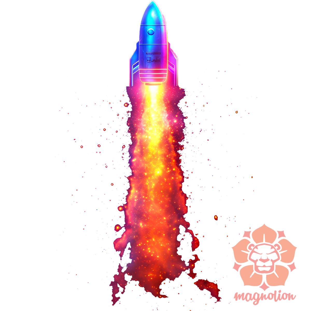 neon rakéta kilövés v9 egyedi póló 