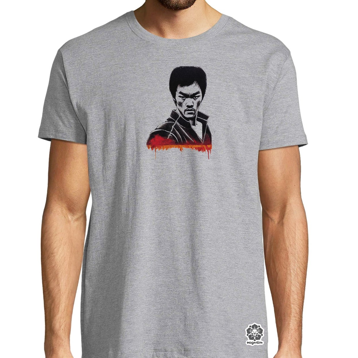 Karaktertanulmány fekete-fehér Bruce Lee egyedi póló 