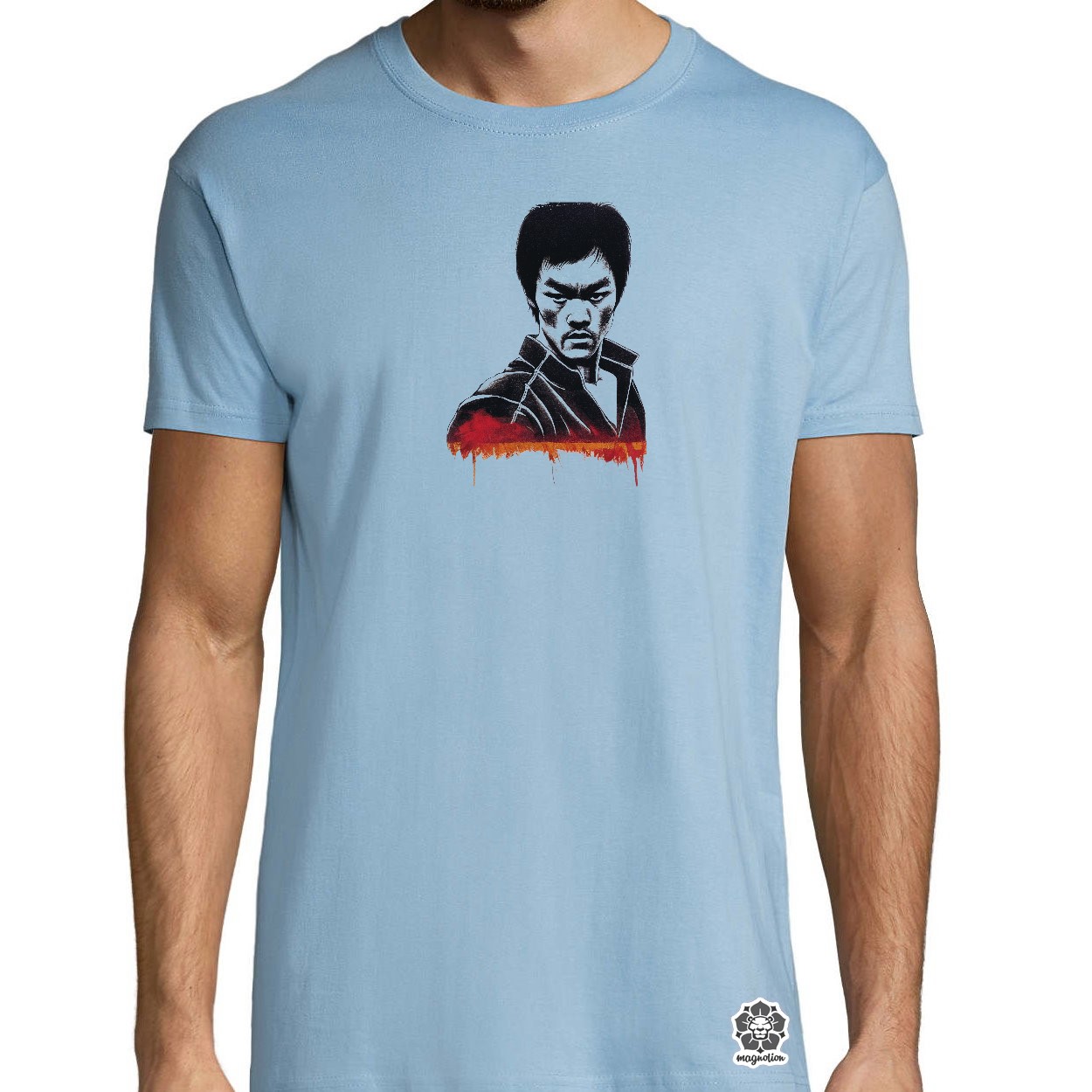 Karaktertanulmány fekete-fehér Bruce Lee egyedi póló 