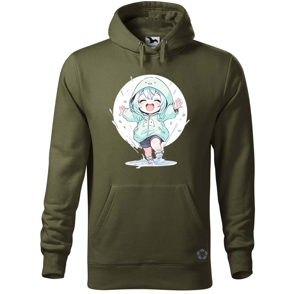 Chibi lány esőben táncol v2 egyedi  pulóver 