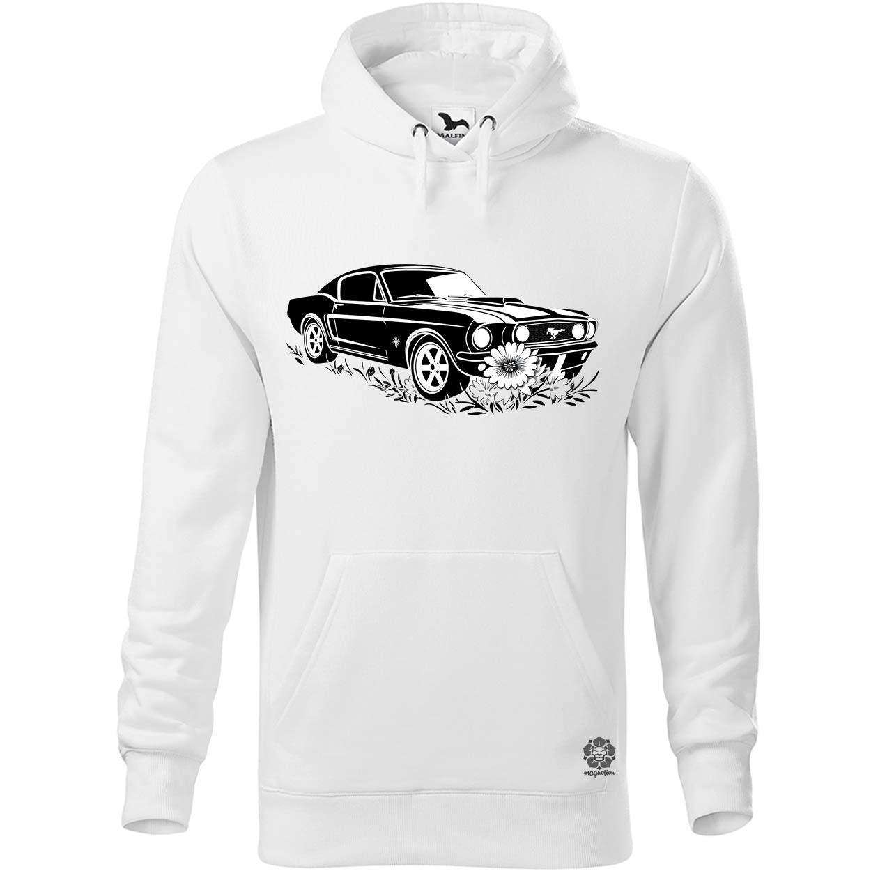 Mustang és virágok rajz v1 egyedi  pulóver 