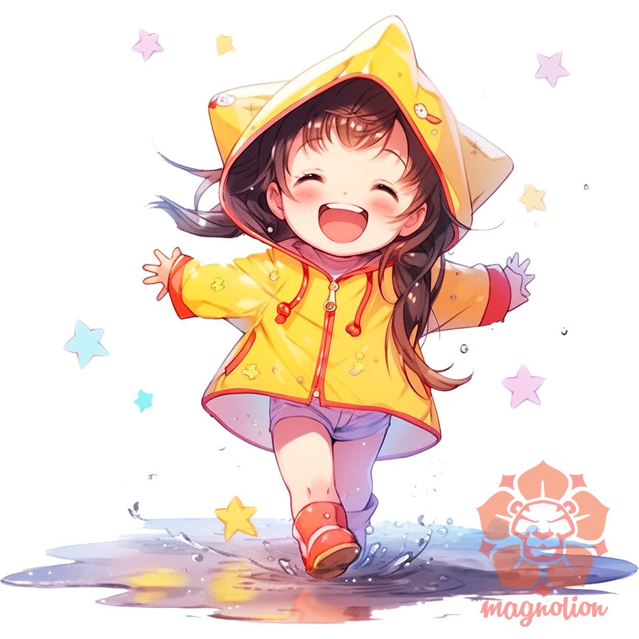 Chibi lány esőben táncol v3 egyedi  pulóver 