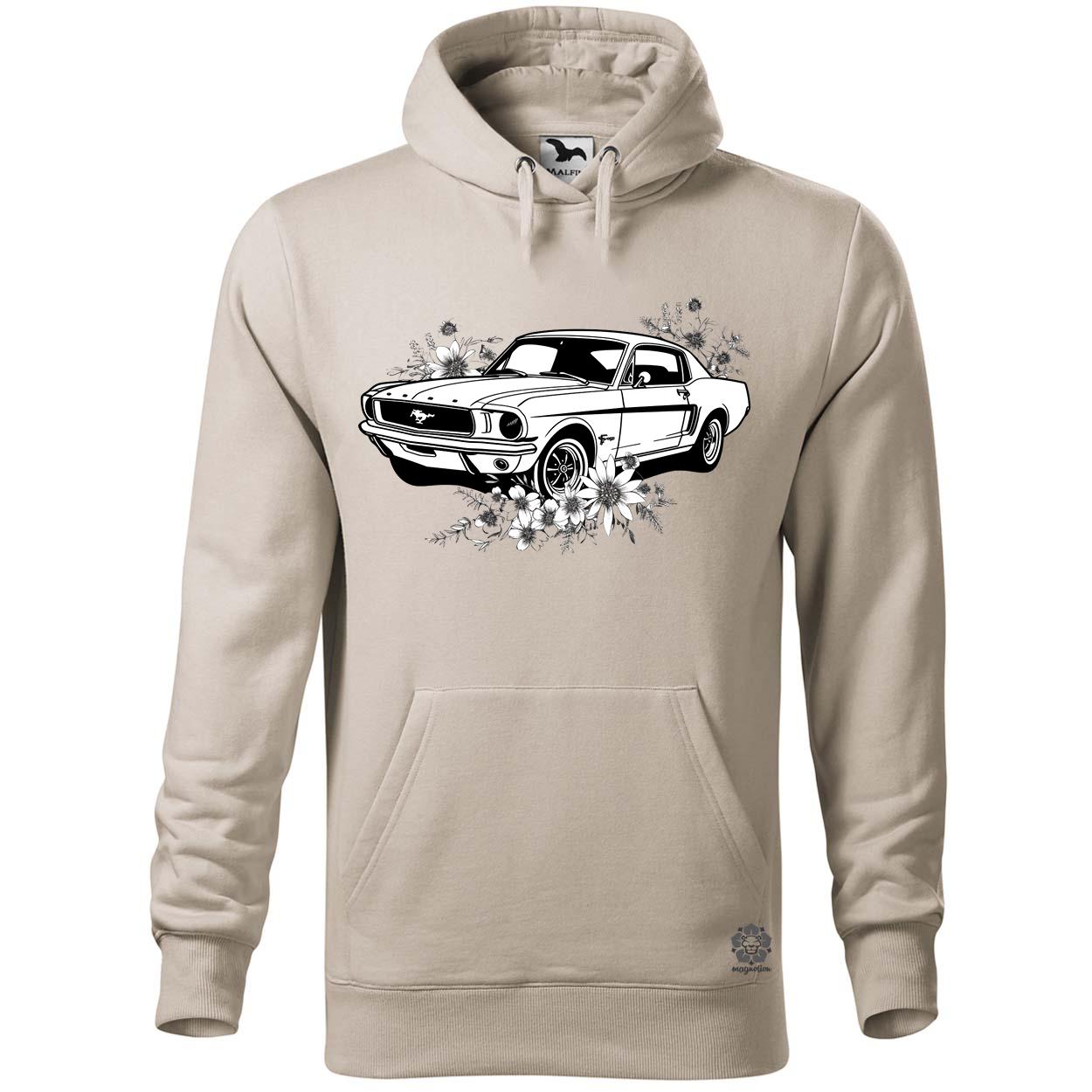 Mustang és virágok rajz v2 egyedi  pulóver 