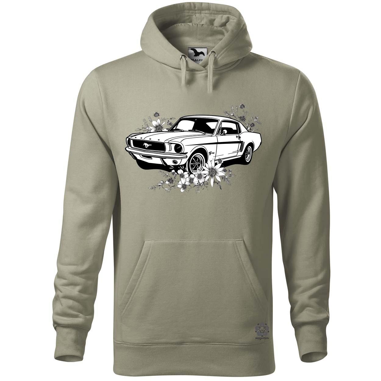 Mustang és virágok rajz v2 egyedi  pulóver 