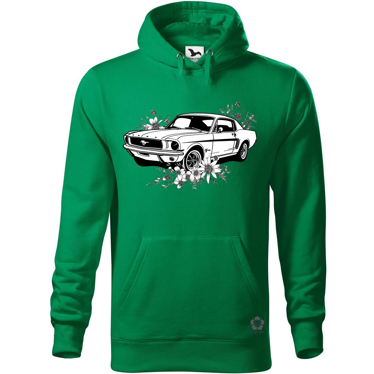 Mustang és virágok rajz v2 egyedi  pulóver 