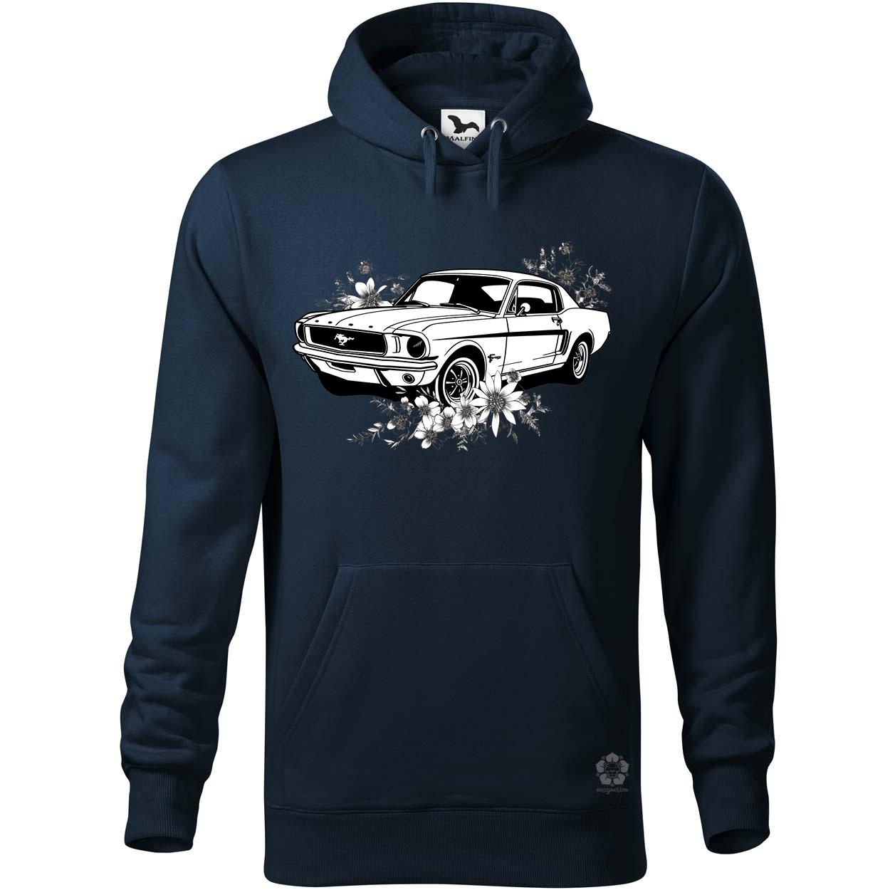 Mustang és virágok rajz v2 egyedi  pulóver 