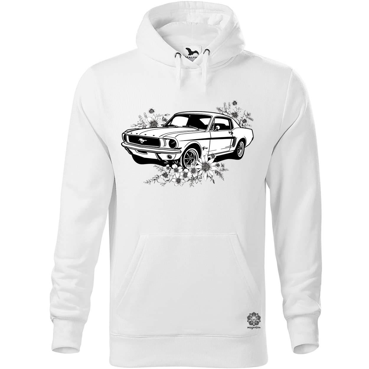 Mustang és virágok rajz v2 egyedi  pulóver 