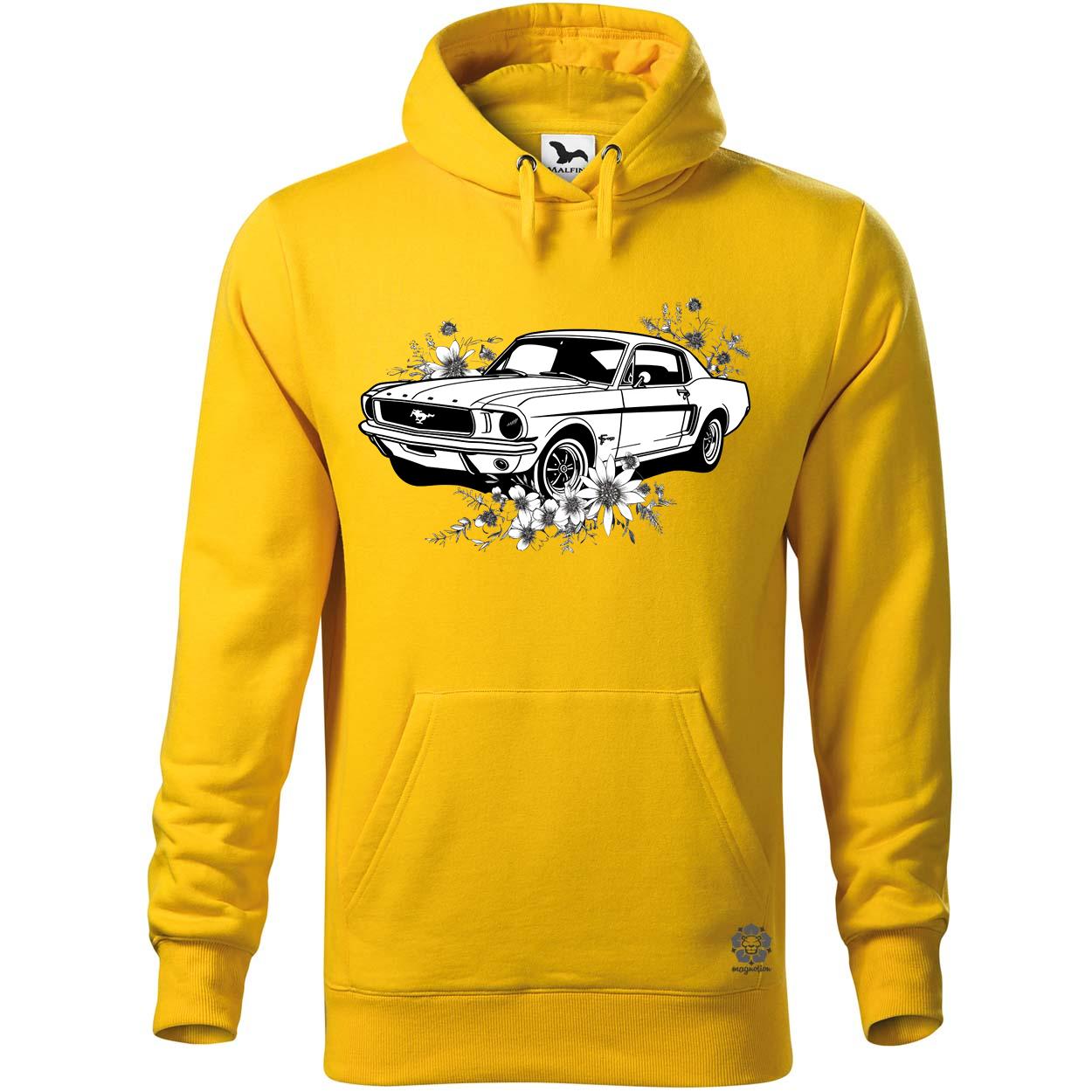 Mustang és virágok rajz v2 egyedi  pulóver 