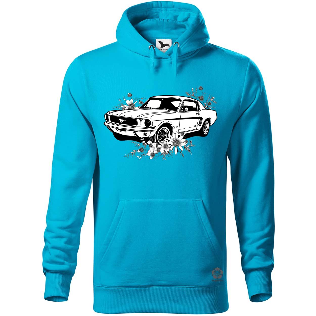 Mustang és virágok rajz v2 egyedi  pulóver 
