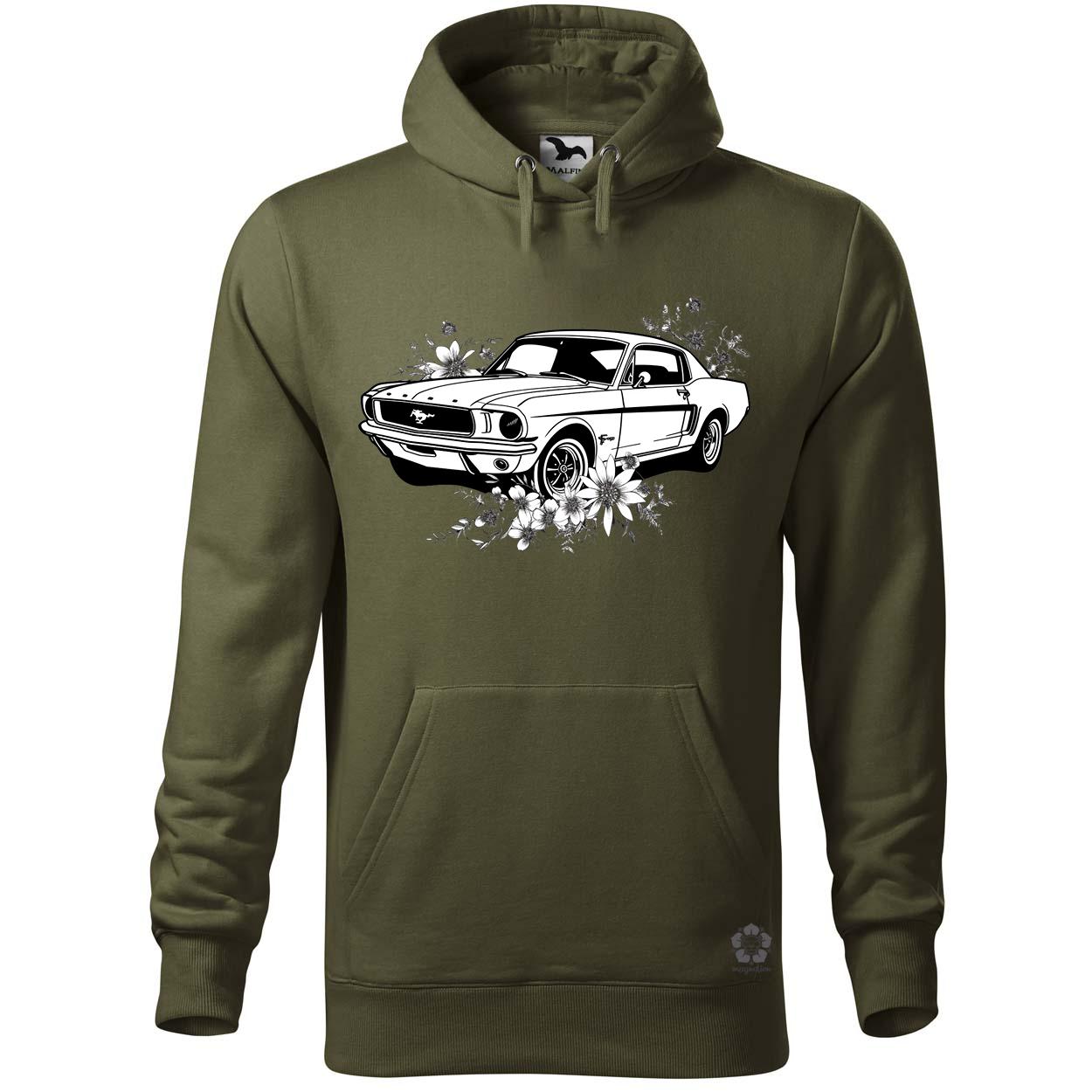 Mustang és virágok rajz v2 egyedi  pulóver 