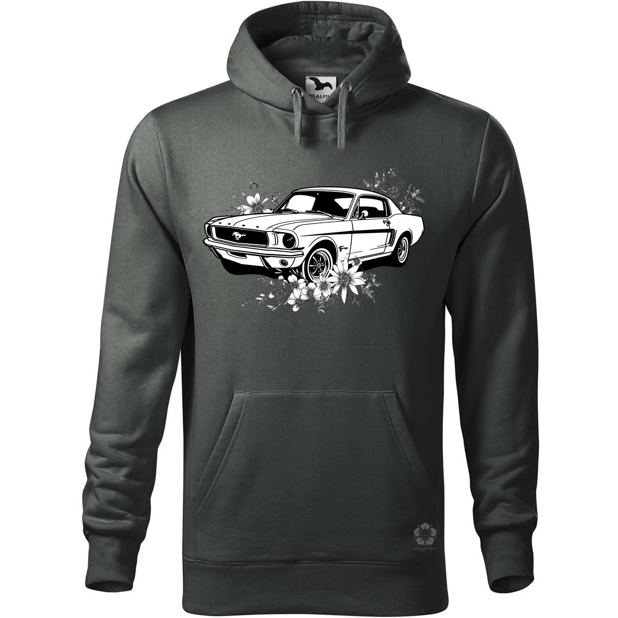 Mustang és virágok rajz v2 egyedi  pulóver 