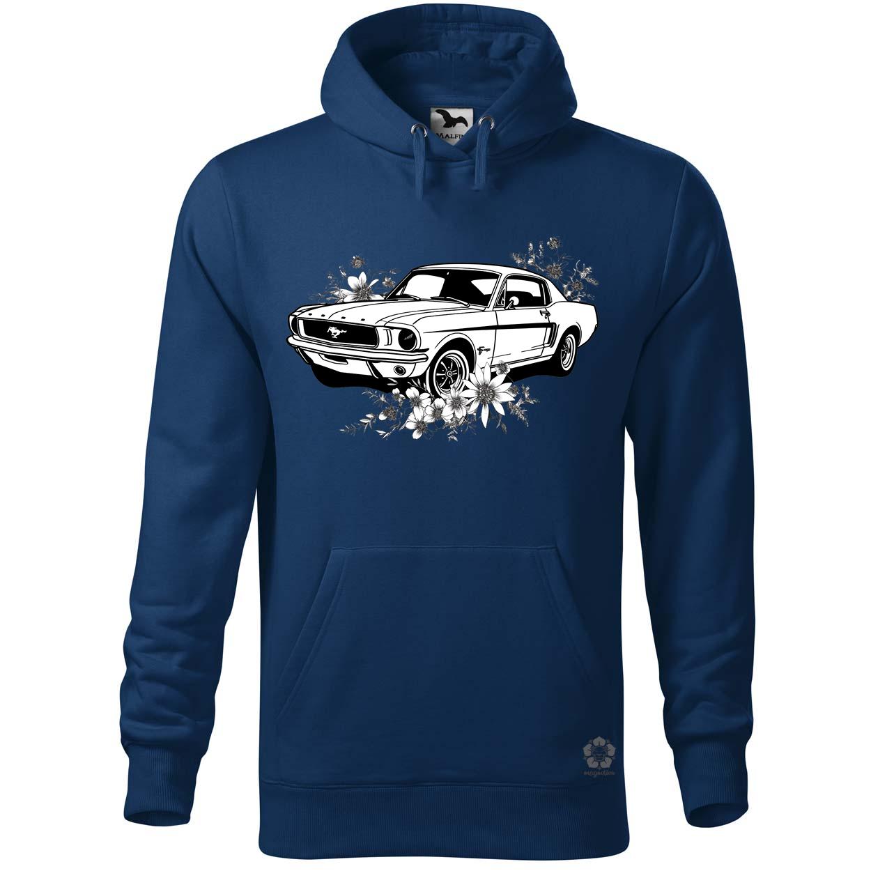 Mustang és virágok rajz v2 egyedi  pulóver 