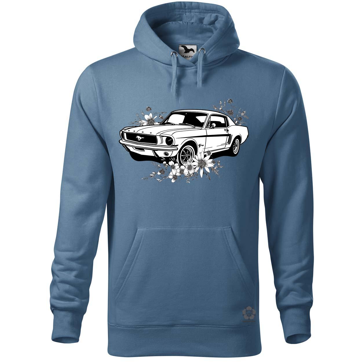 Mustang és virágok rajz v2 egyedi  pulóver 