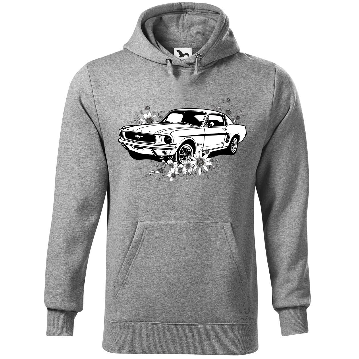 Mustang és virágok rajz v2 egyedi  pulóver 