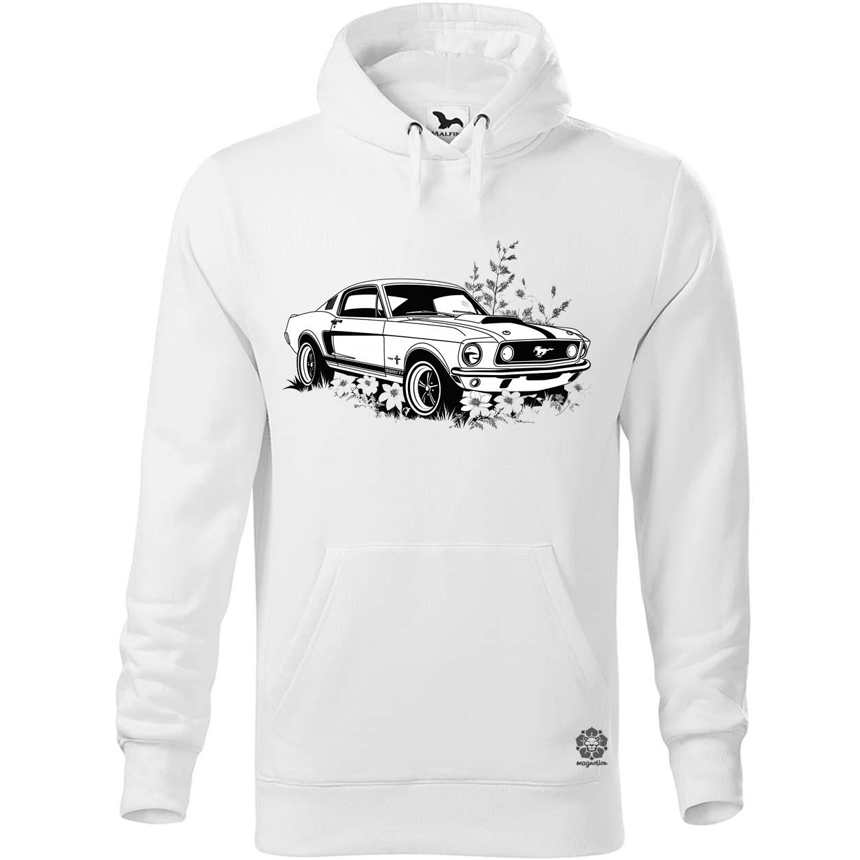 Mustang és virágok rajz v3 egyedi  pulóver 