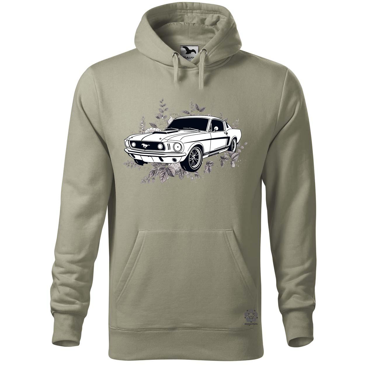 Mustang és virágok rajz v4 egyedi  pulóver 