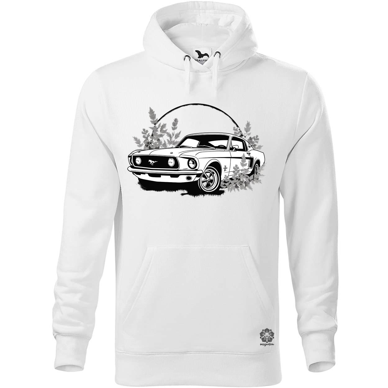 Mustang és virágok rajz v5 egyedi  pulóver 
