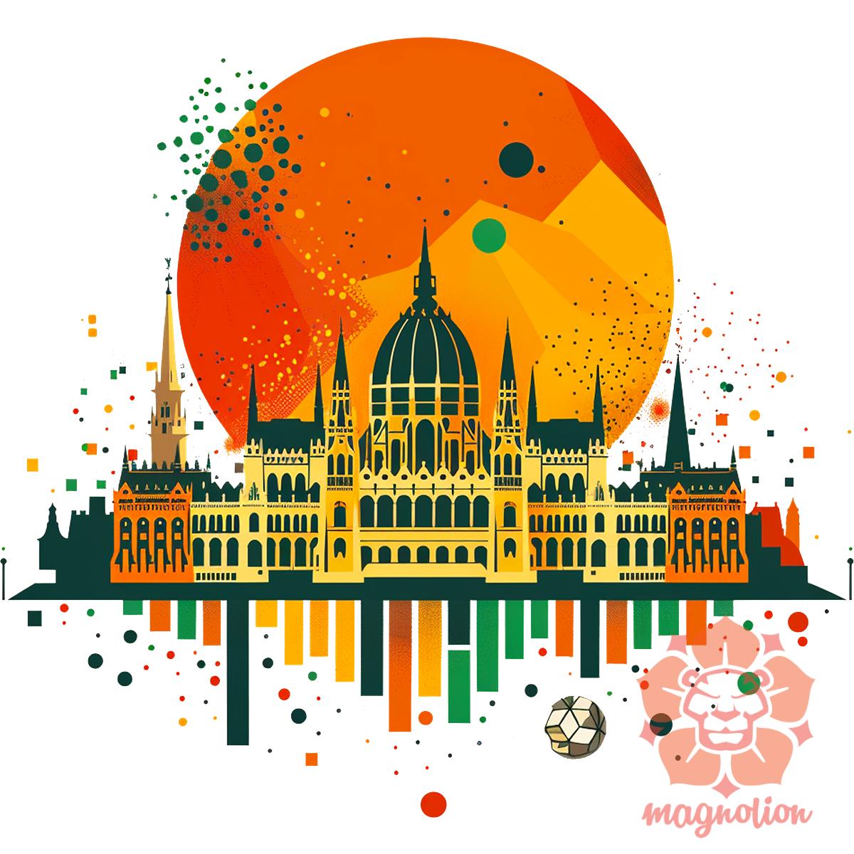 Budapest foci absztrakt v1 egyedi póló 