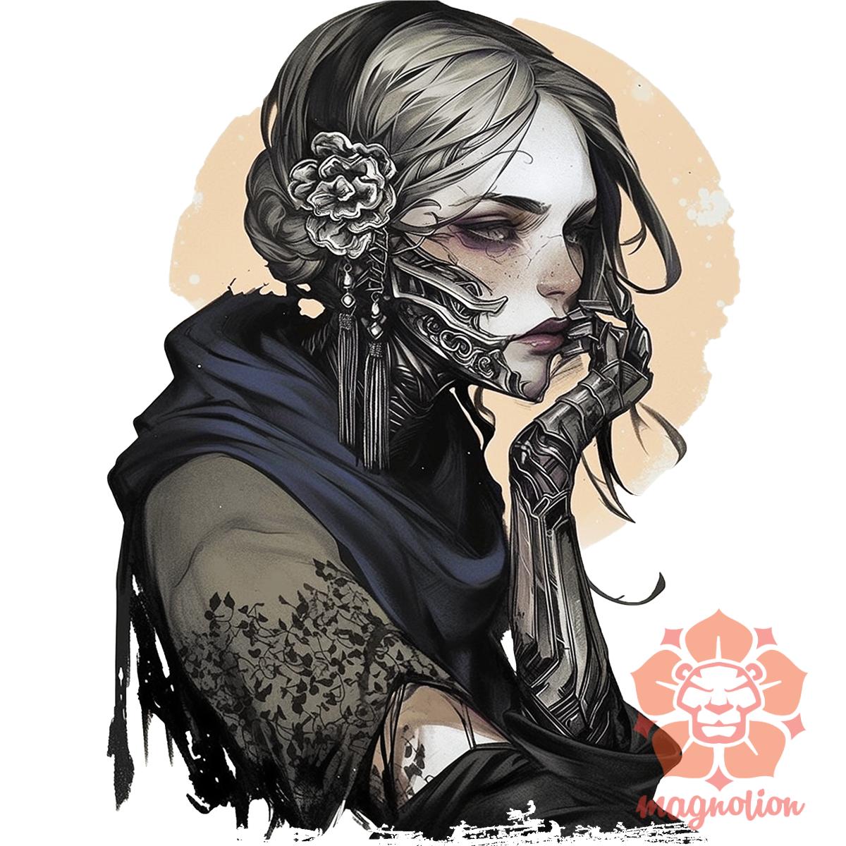Dark cyberpunk portré v16 egyedi póló 