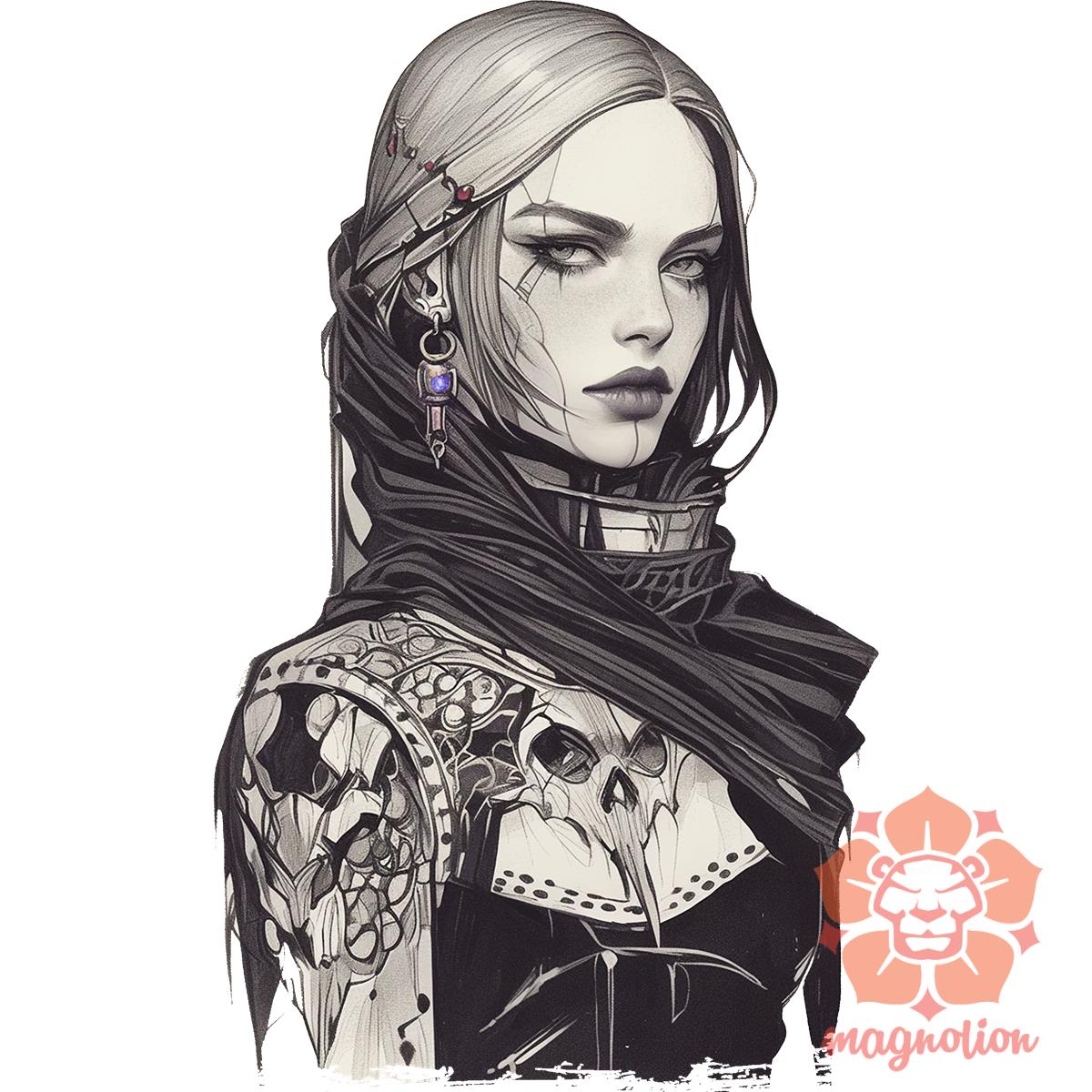 Dark cyberpunk portré v12 egyedi  pulóver 