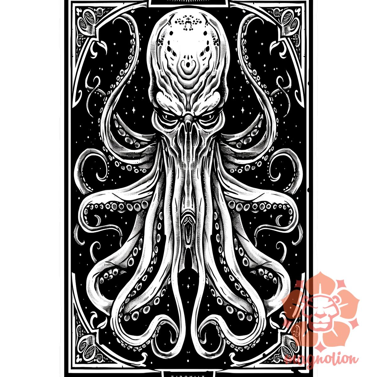 Cthulhu tarot v3 egyedi póló 