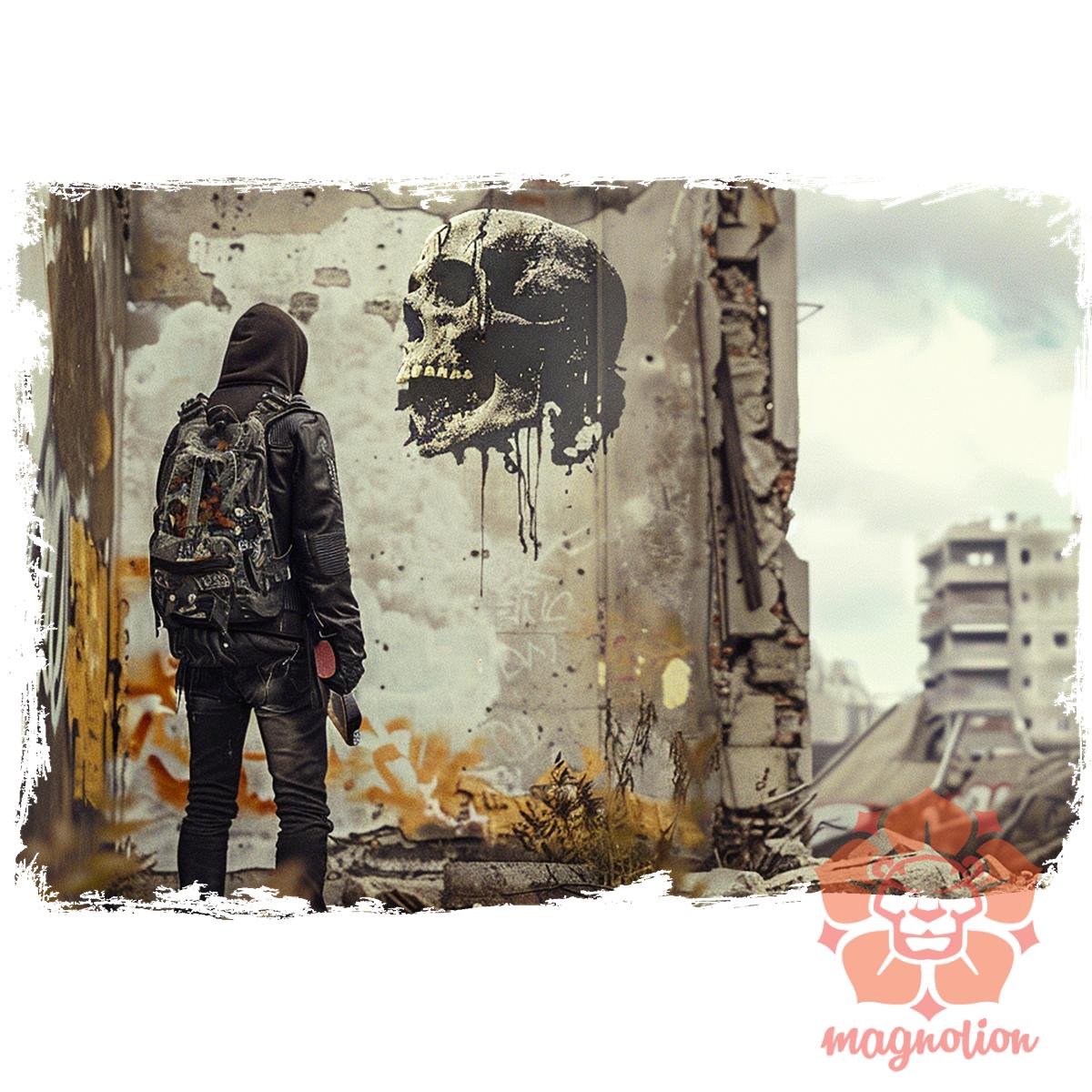 Graffiti koponya v13 egyedi póló 