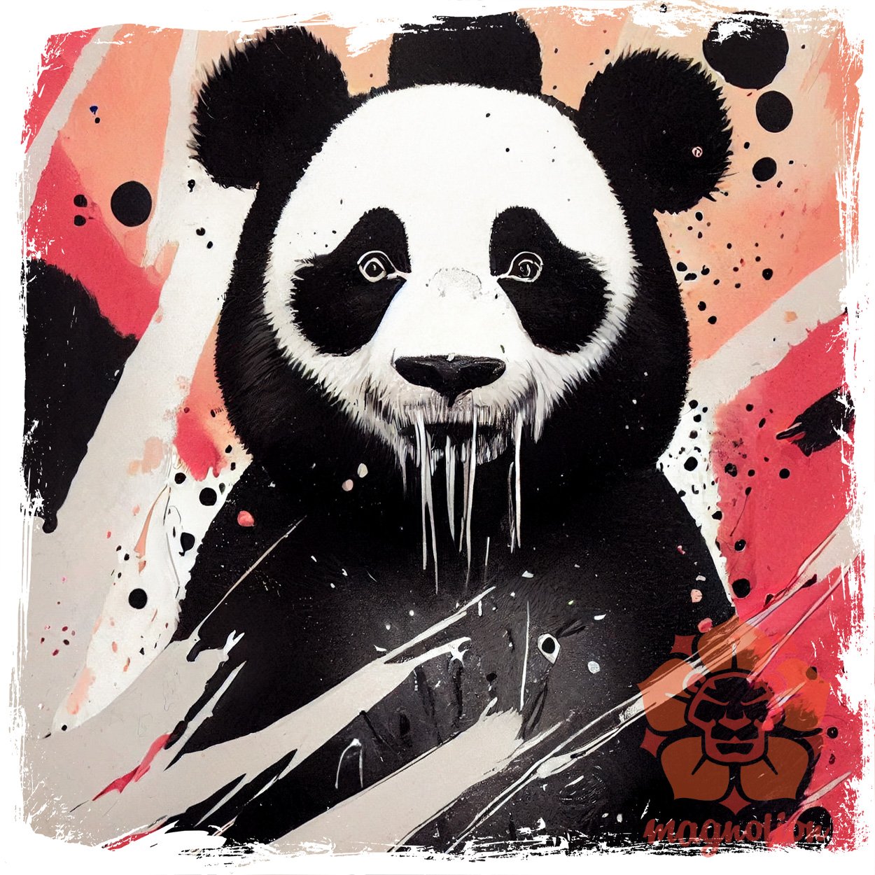 Színes panda egyedi póló 