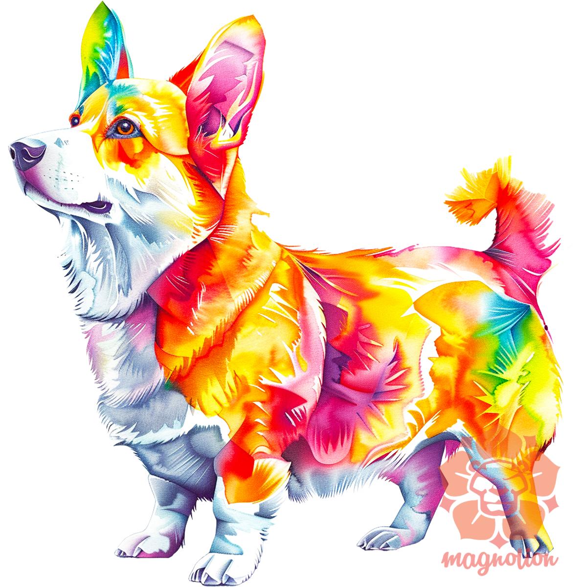 Origami Corgi v2 egyedi póló 