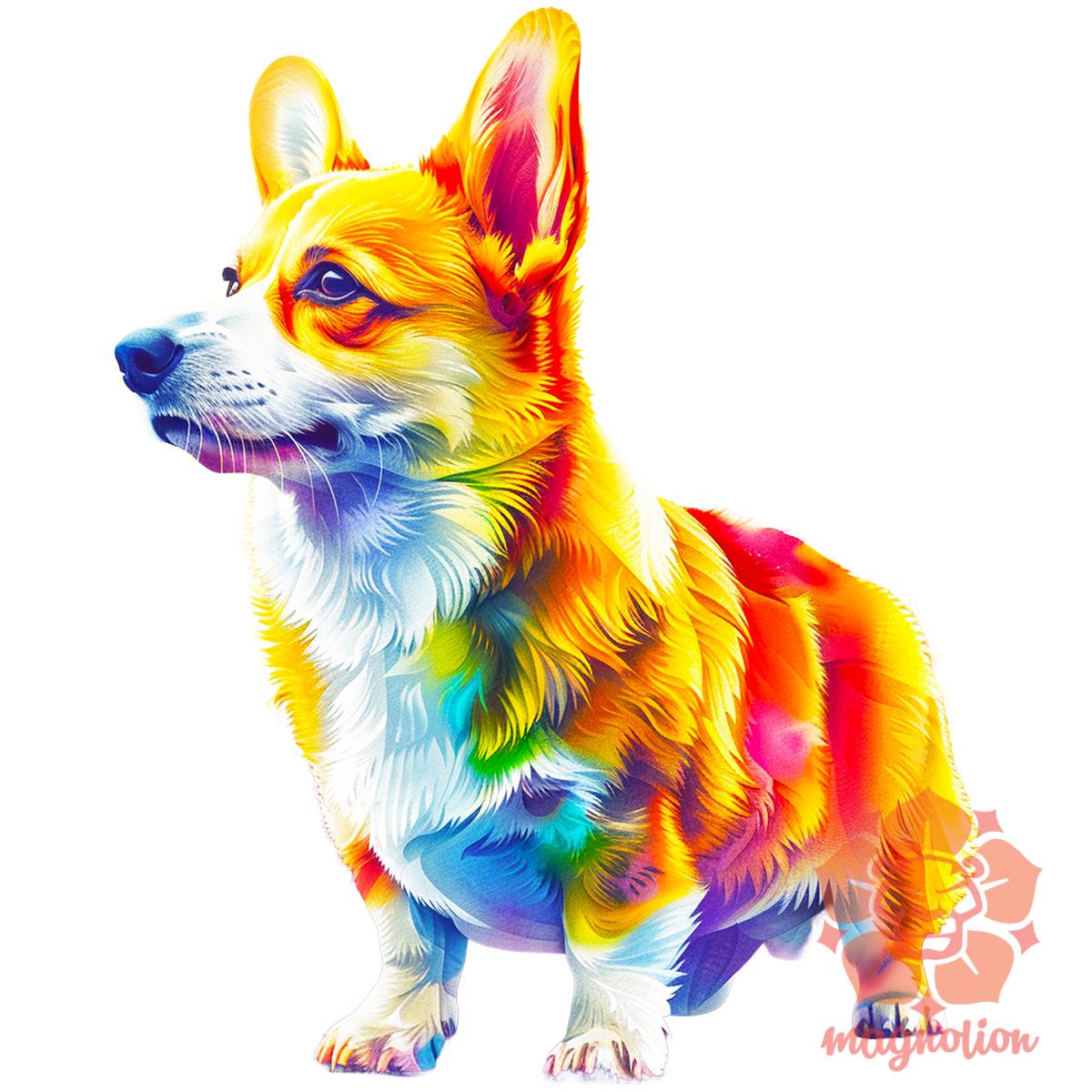 Origami Corgi v3 egyedi póló 