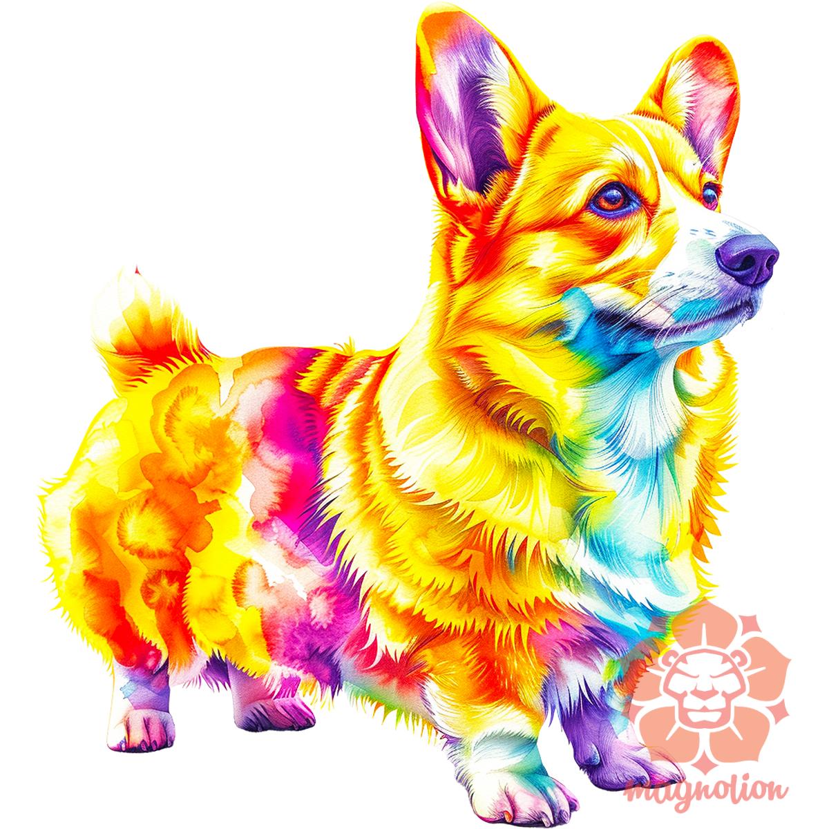 Origami Corgi v4 egyedi póló 