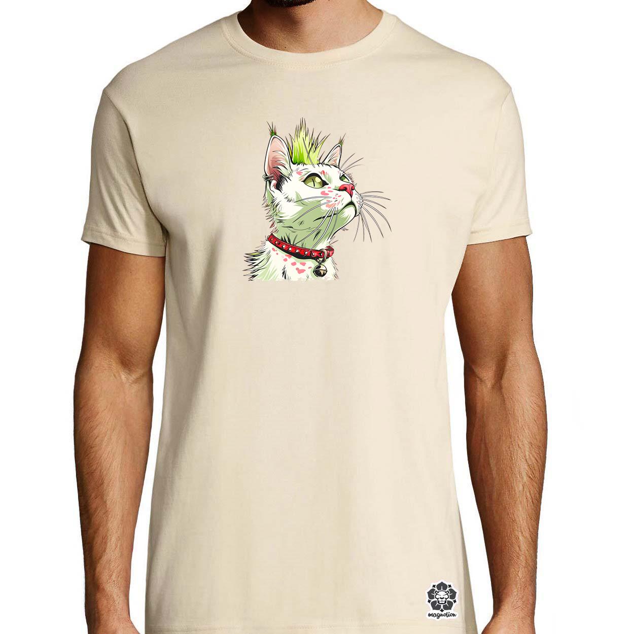Punk cica v3 egyedi póló 