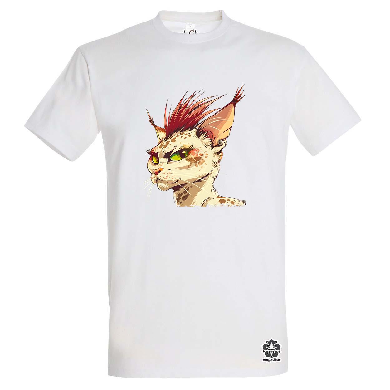 Punk cica v8 egyedi póló 