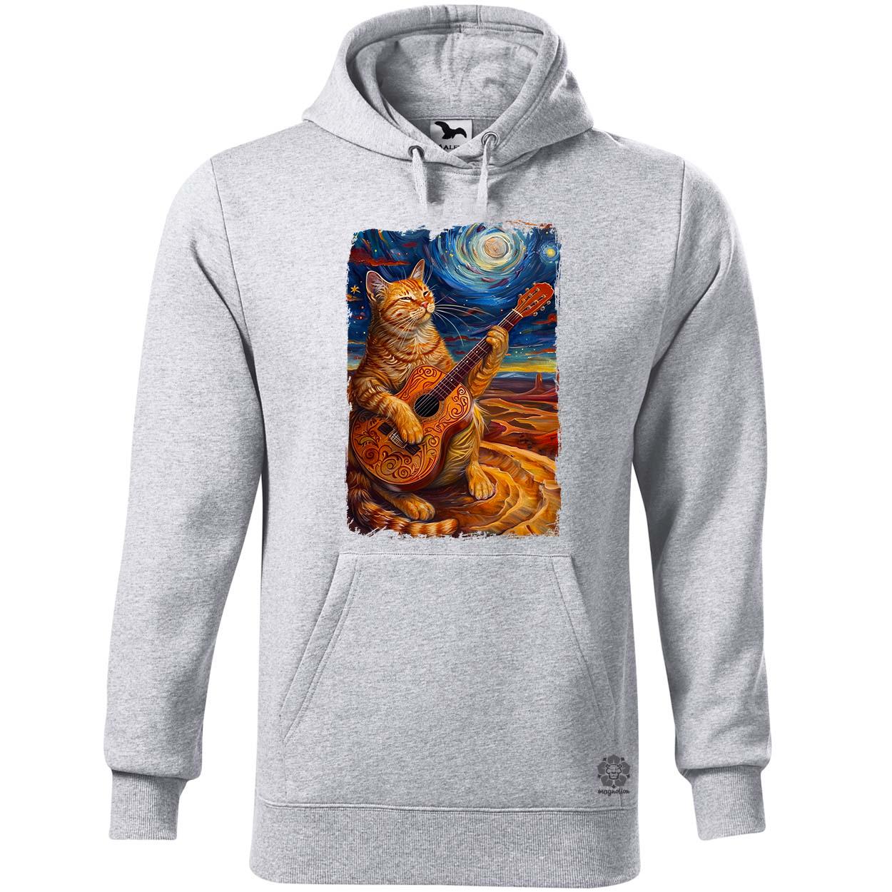Cica gitározik v7 egyedi  pulóver 