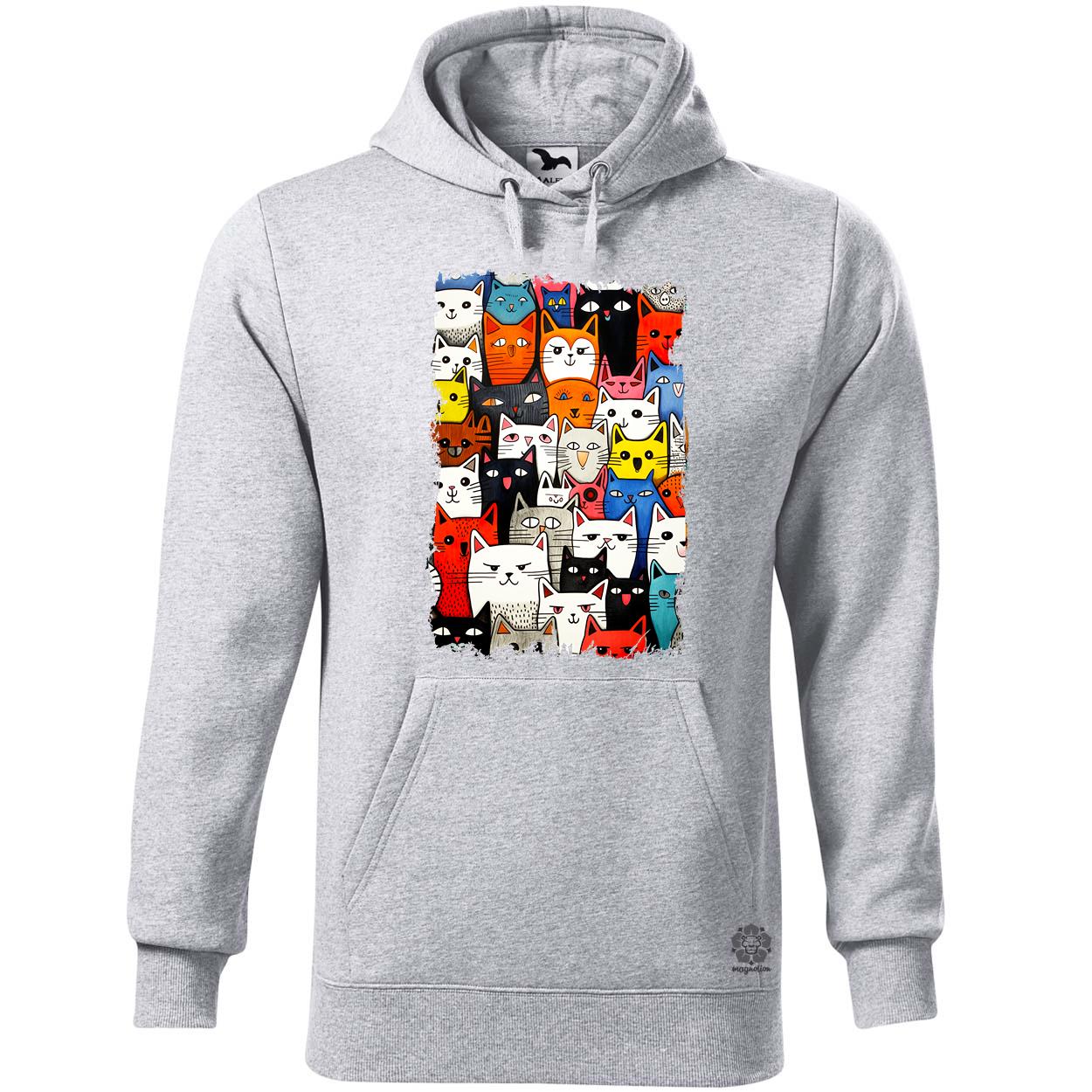 Macska kollázs v18 egyedi  pulóver 