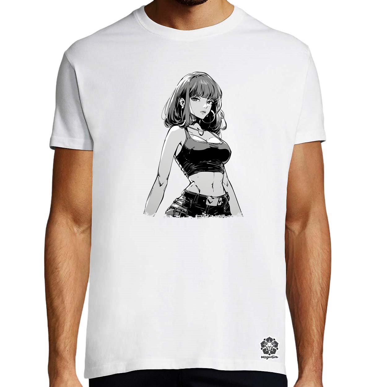 Manga lány v3 egyedi póló 
