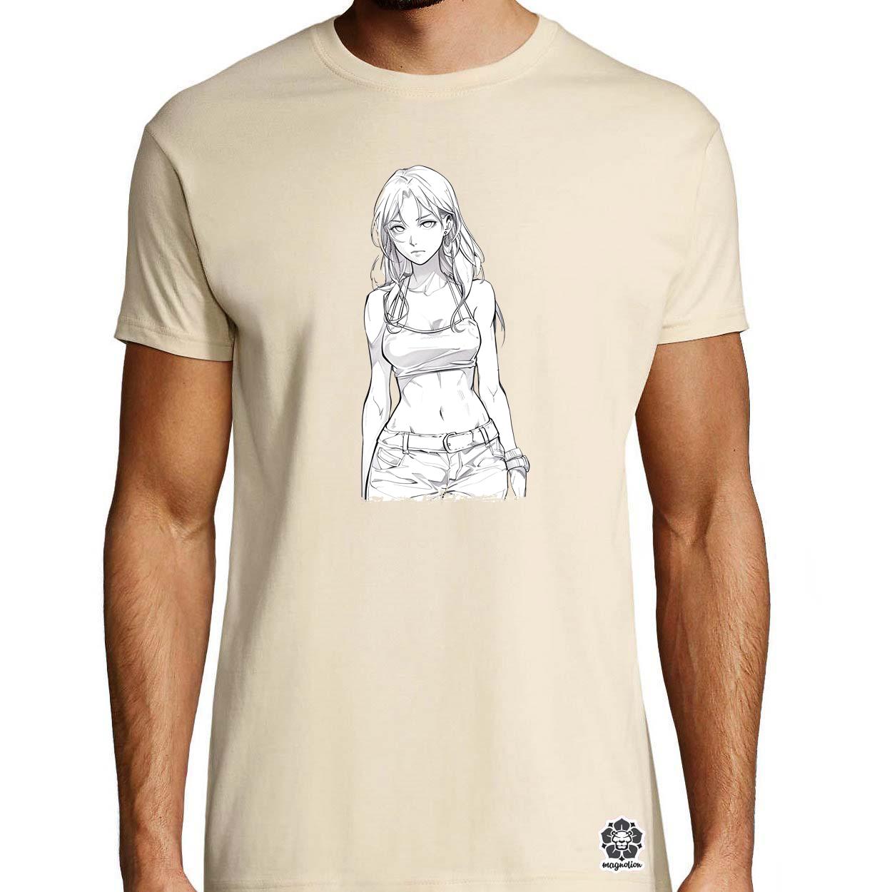 Manga lány v4 egyedi póló 