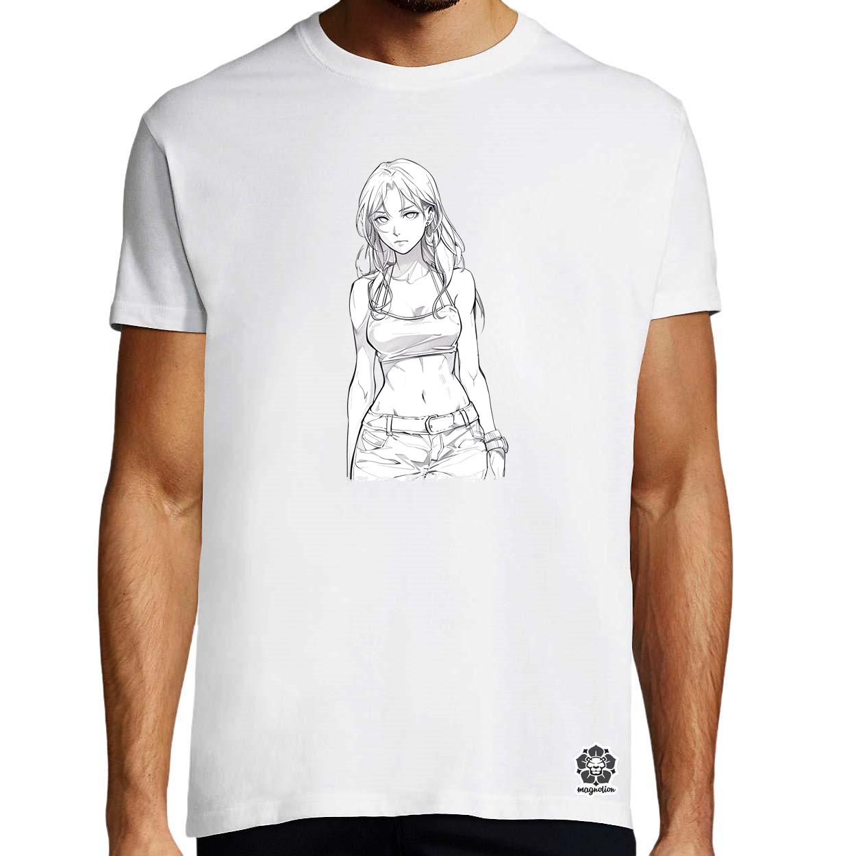 Manga lány v4 egyedi póló 